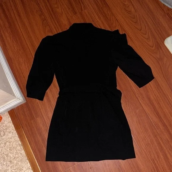 ASOS Bershka belted blazer mini dress black double breasted jacket long L NWOT - Picture 7 of 7